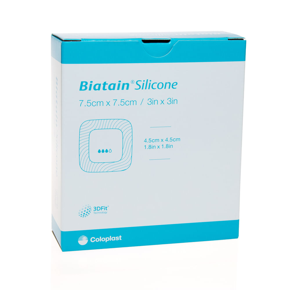 Curativo Biatain Silicone Ag com Prata 7,5x7,5 - Coloplast